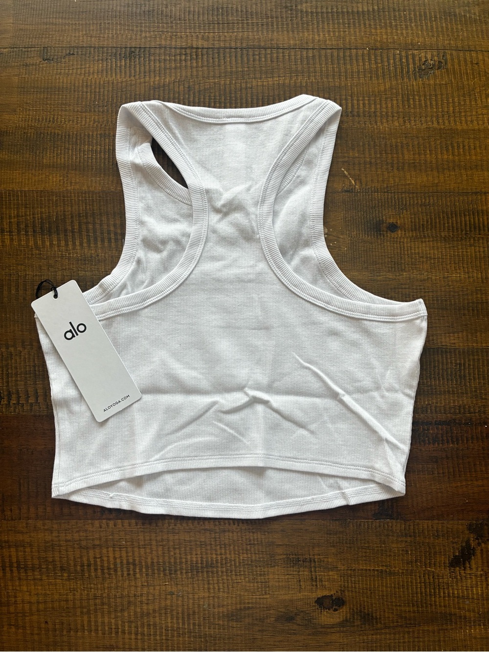 ALO Yoga White Racerback Crop Top - Picture 4 of 4